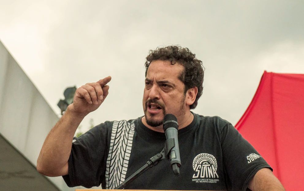 El líder del SUTNA encabezó una nueva jornada de paro en las tres principales fábricas del país. 